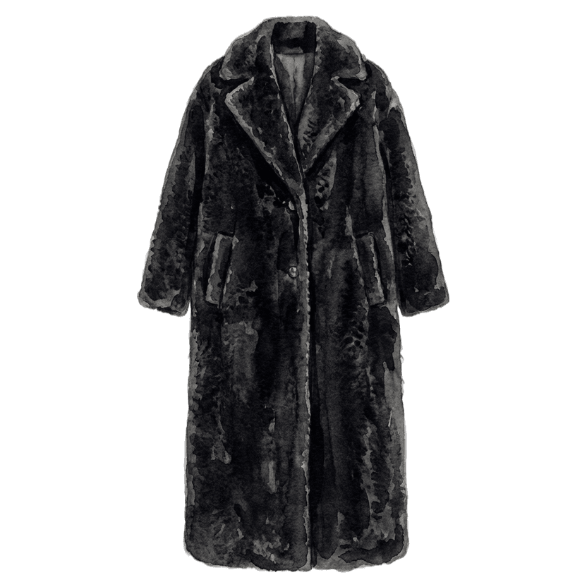 Black Teddy Maxi Coat
