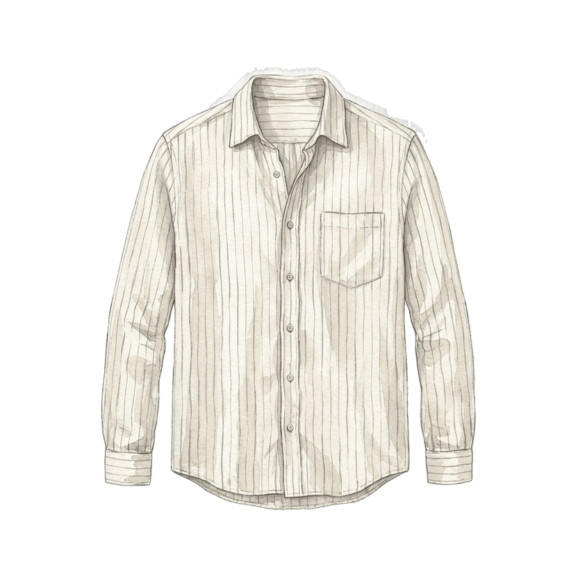 White Pinstripe Linen Shirt