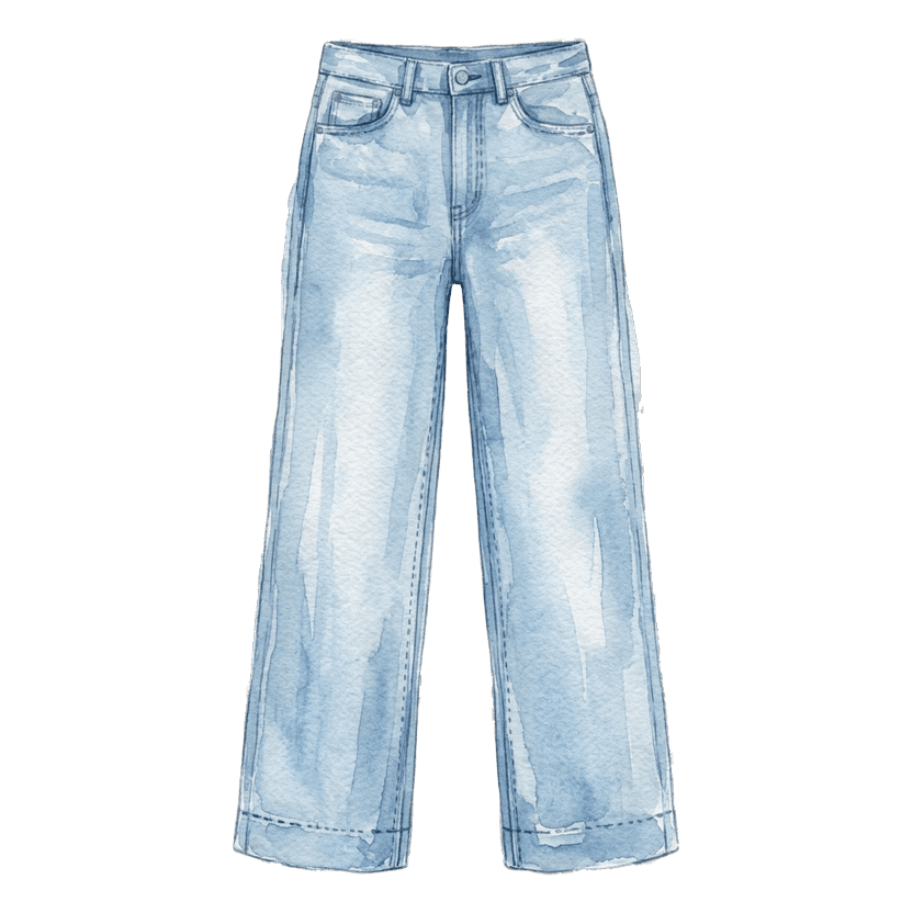 Light Wash Straight-Leg Jeans