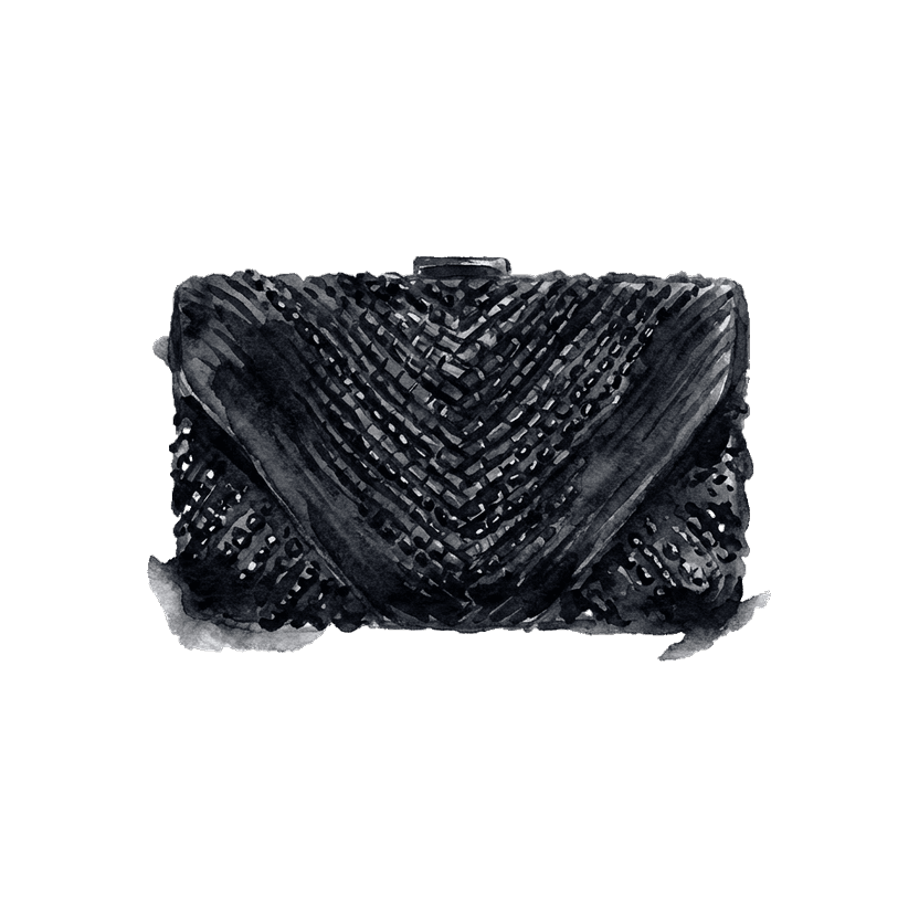 Black Textured Clutch