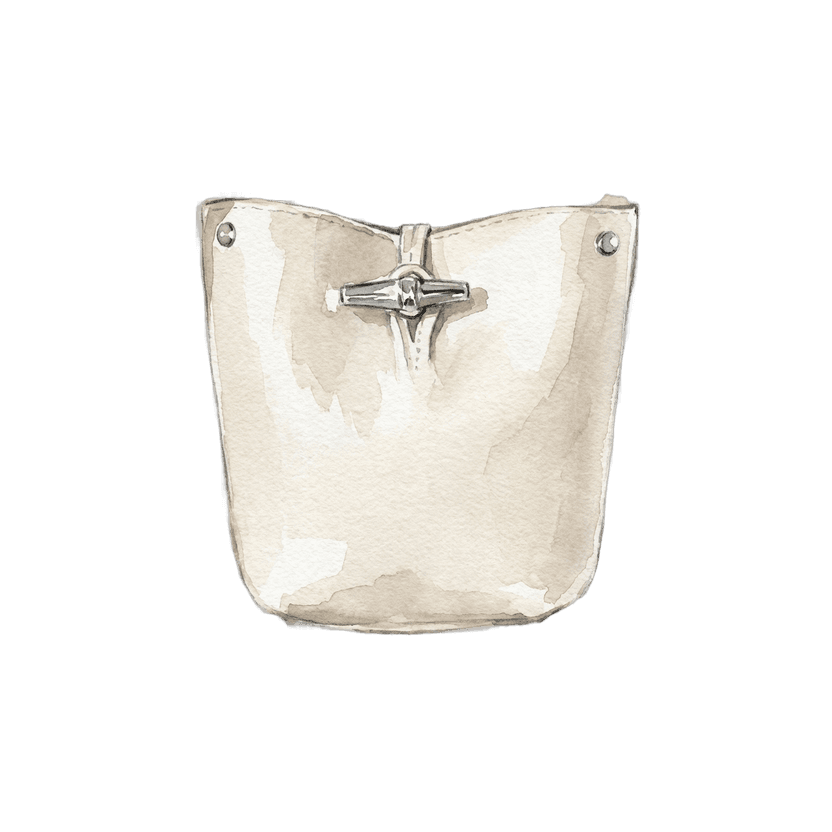 Cream Leather Bucket Bag