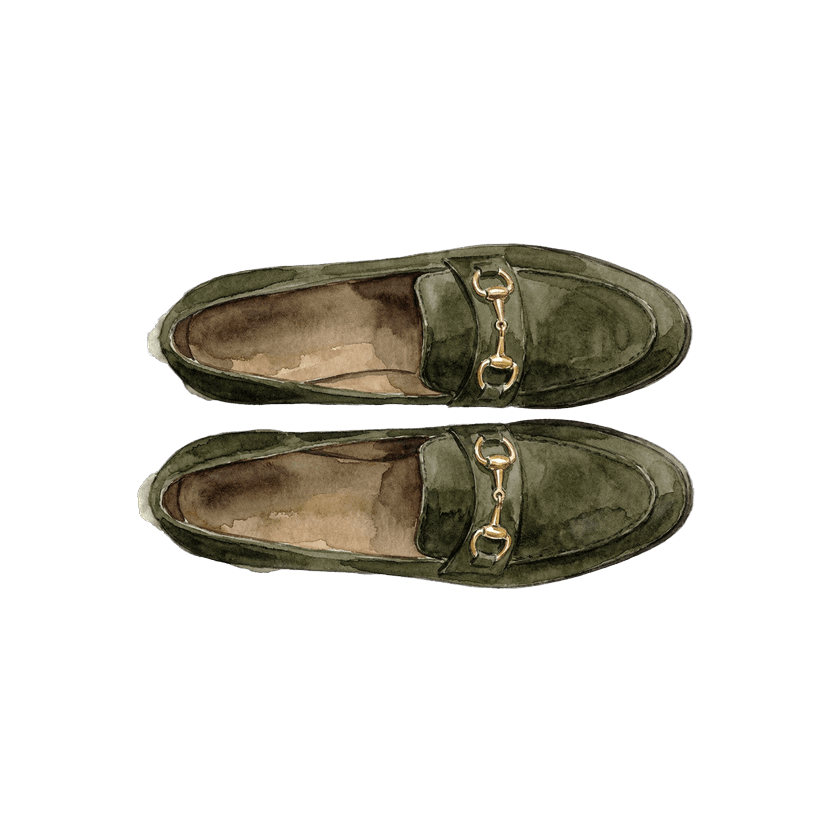 Dark Olive Suede Loafers
