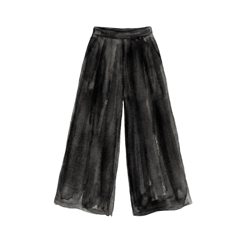 Black Wide-Leg Trousers