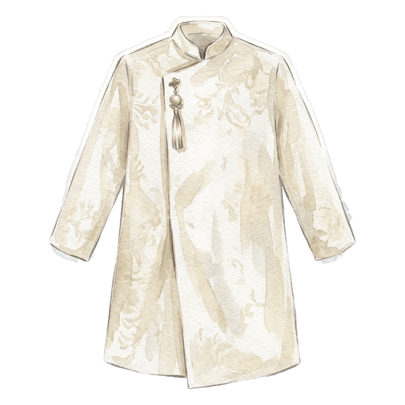 Cream Longline Asymmetric Top/Coat