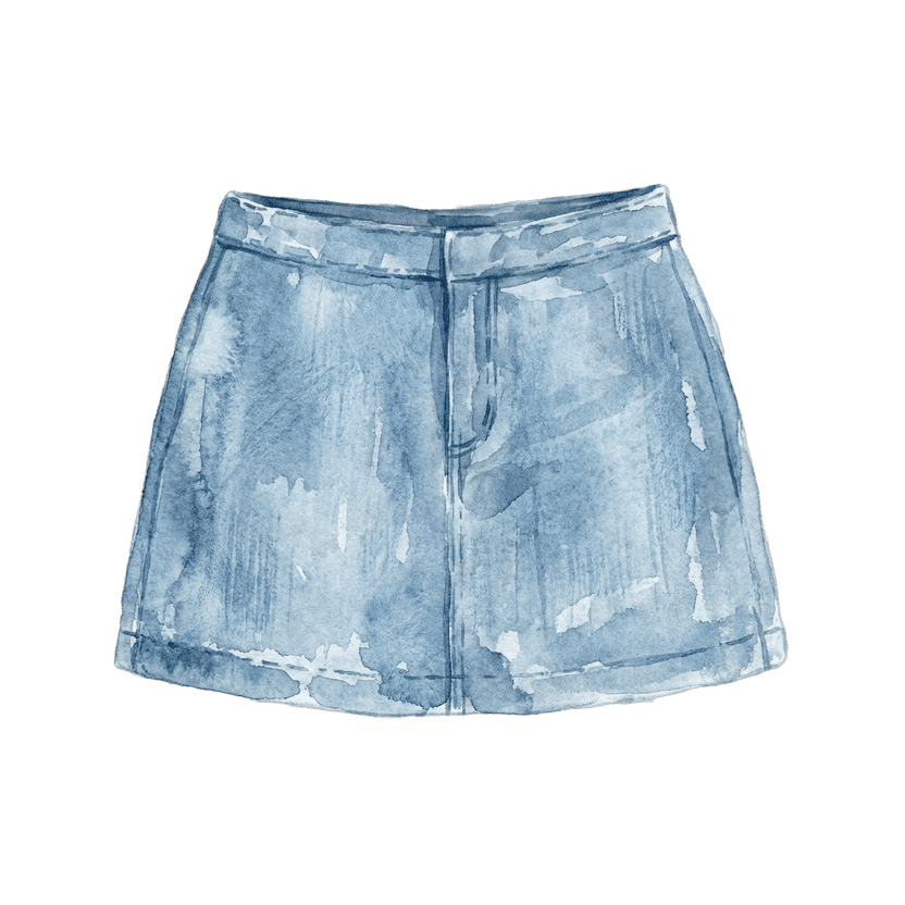 Blue Denim Mini Skirt