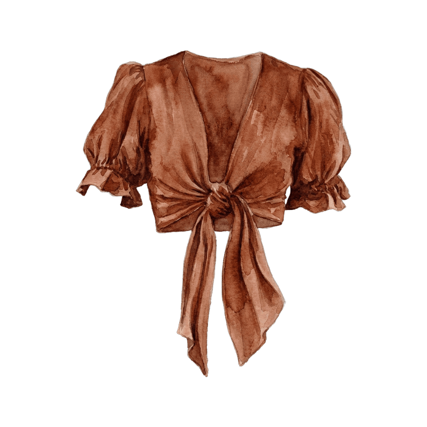 Rust Brown Knotted Crop Top