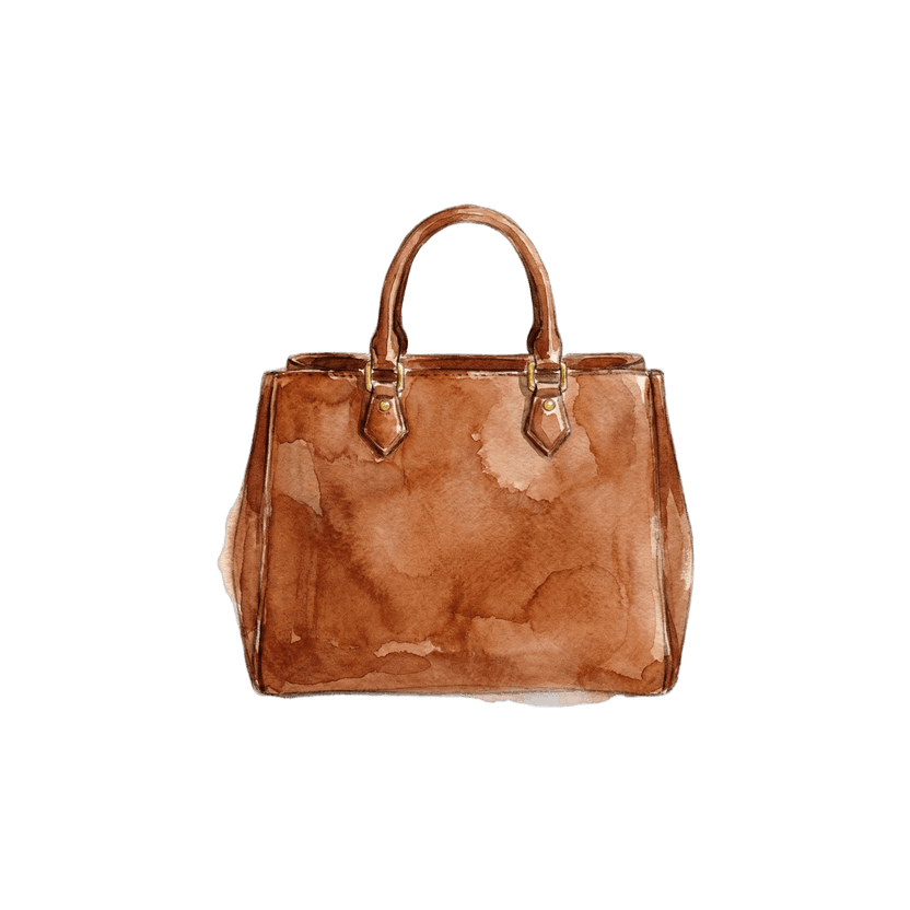 Cognac Structured Leather Bag