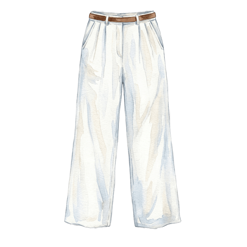 White Wide-Leg Trousers