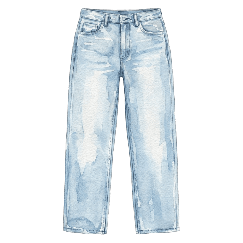 Light Wash Straight-Leg Jeans