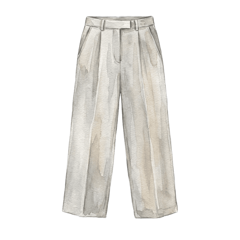 Light Grey Wide-Leg Trousers