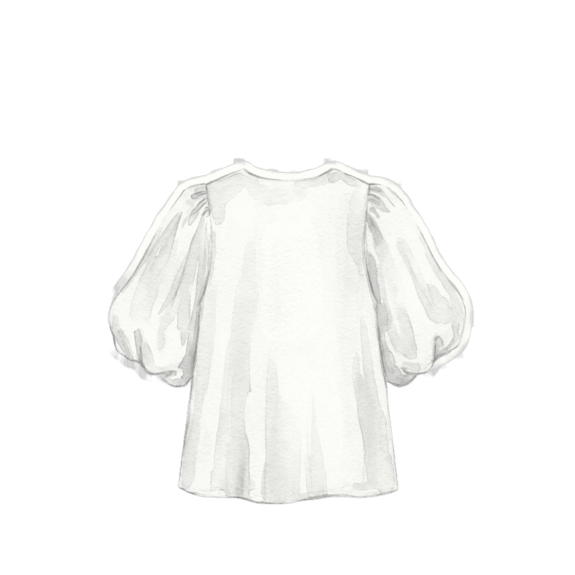 White Puff-Sleeve Blouse