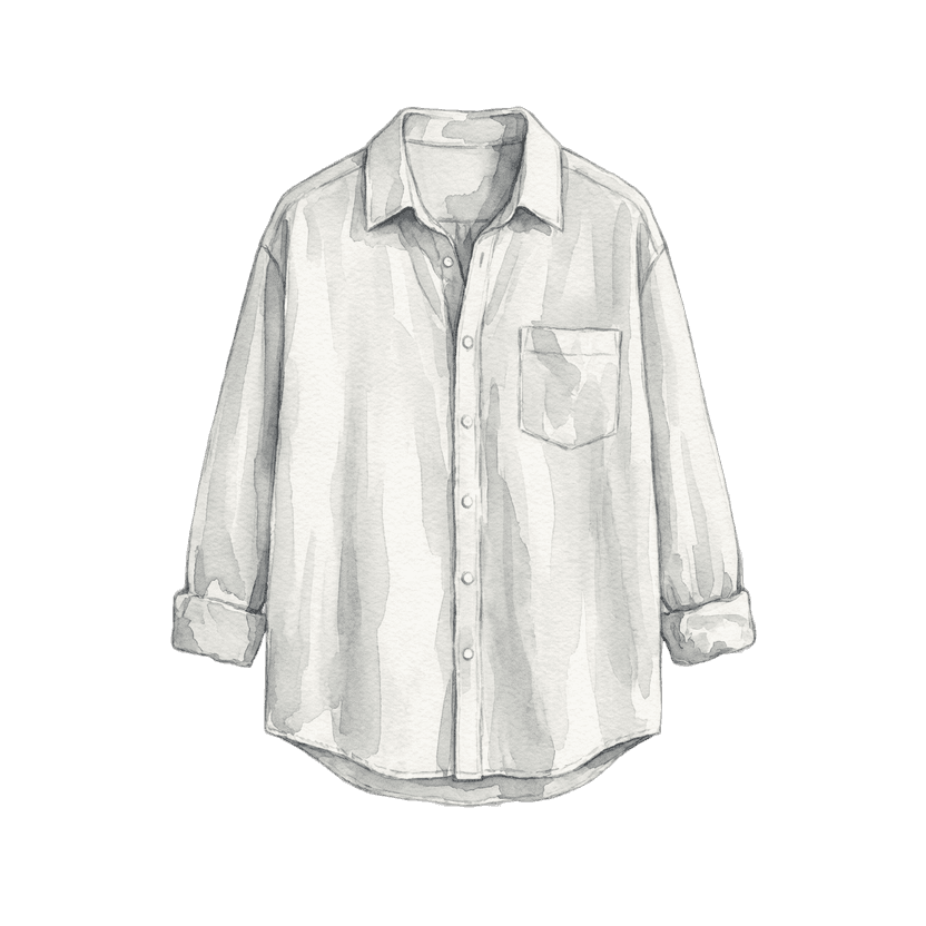 Light Grey Oversized Button-Down Shirt