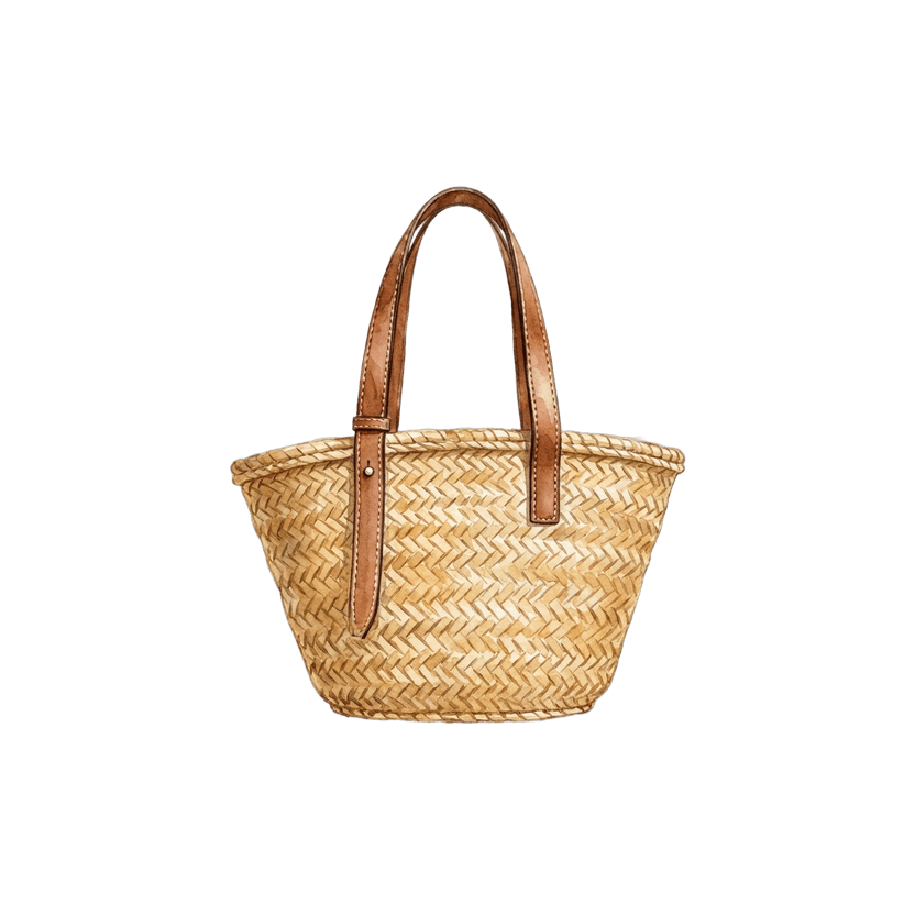 Woven Straw Basket Bag