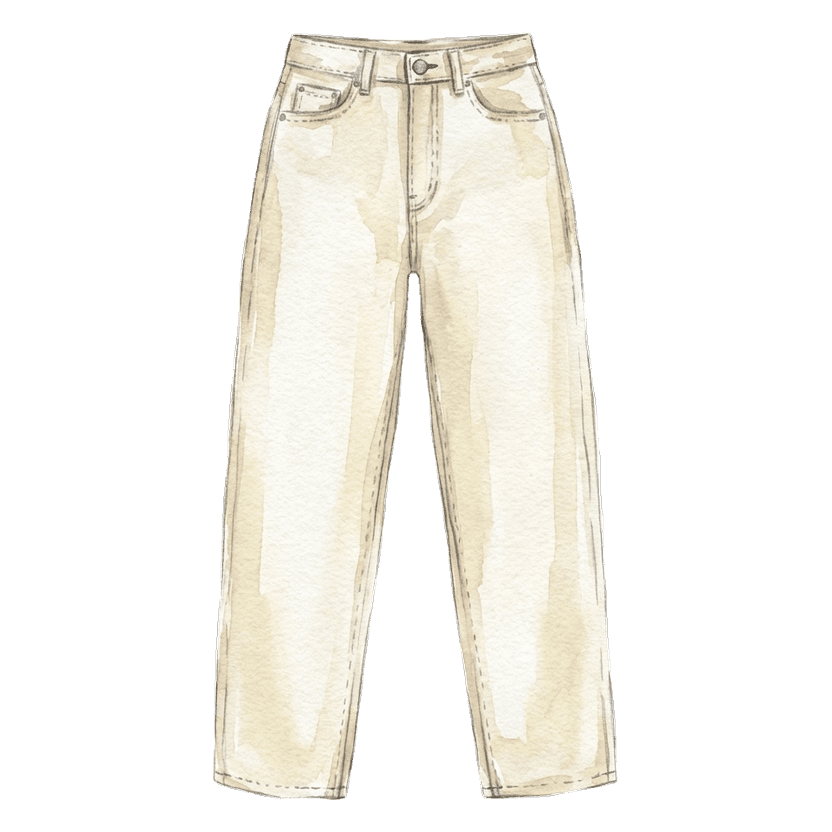 High-Waisted Cream Trousers