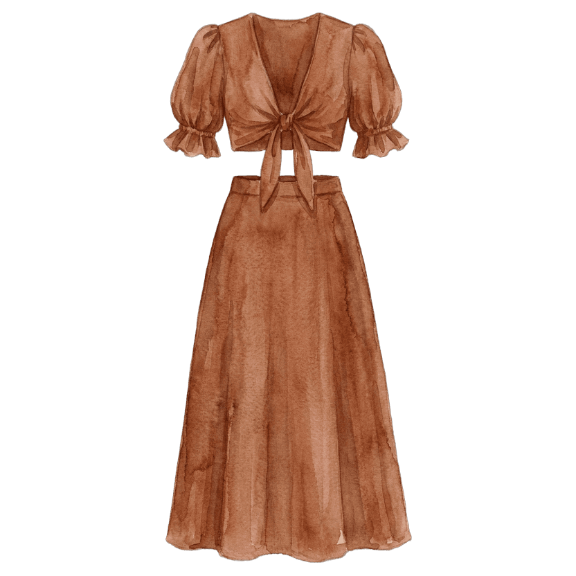 Rust Brown Cutout Midi Dress
