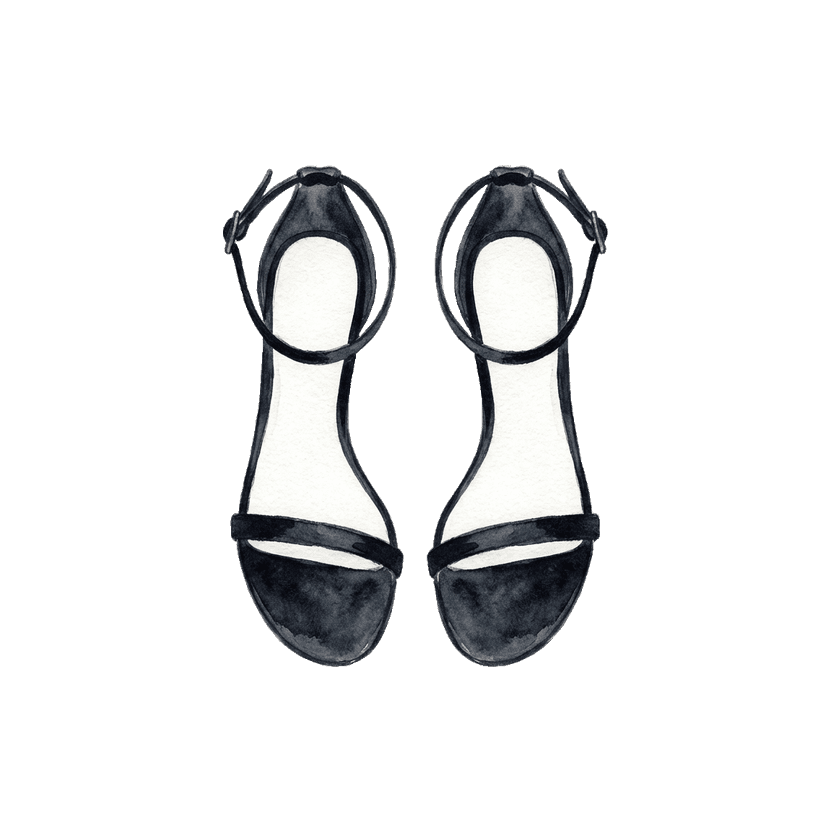 Black Strappy Heeled Sandals
