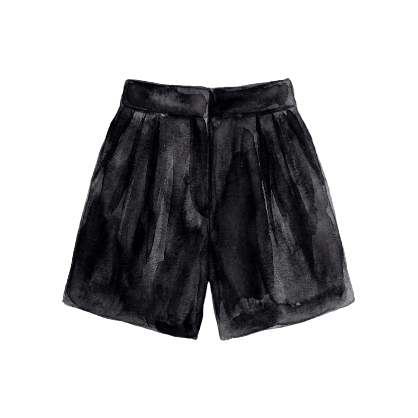 Black High-Waisted Shorts