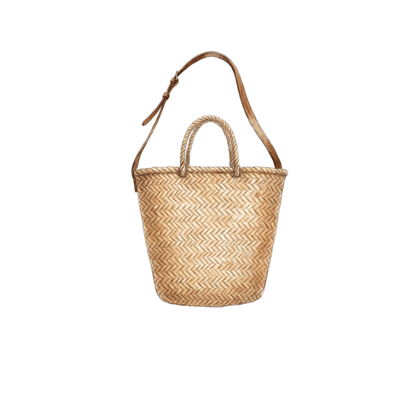Woven Straw Bucket Bag