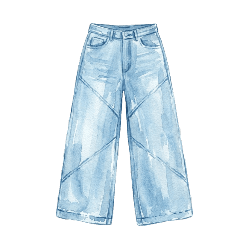 Wide-Leg Denim Jeans