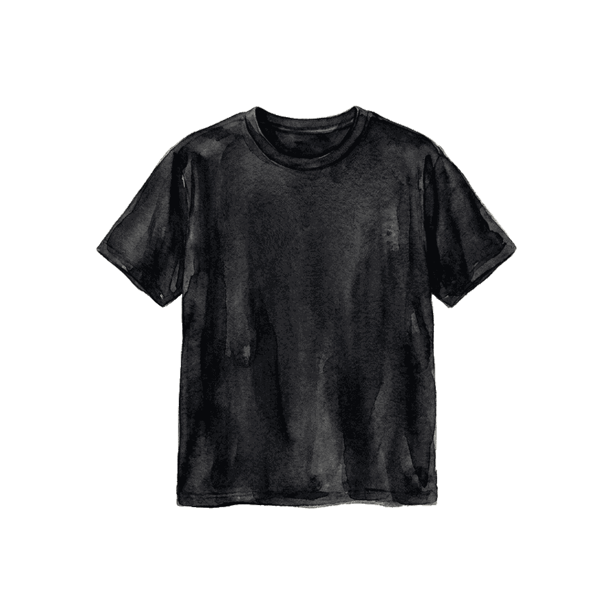 Black Relaxed Crew Neck Tee
