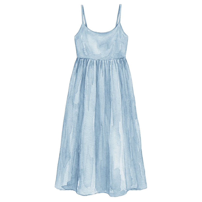 Powder Blue Linen Midi Dress