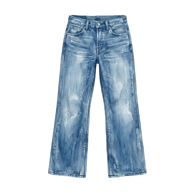 Mid-Wash Flared Jeans