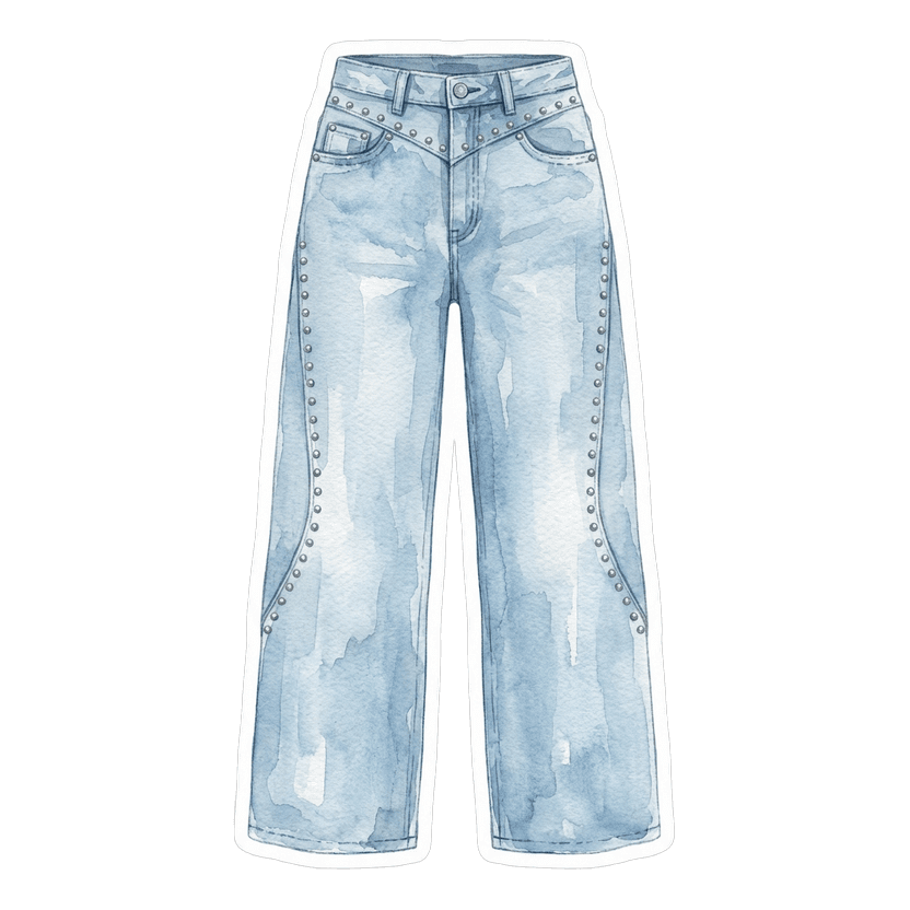 Light Wash Wide-Leg Jeans