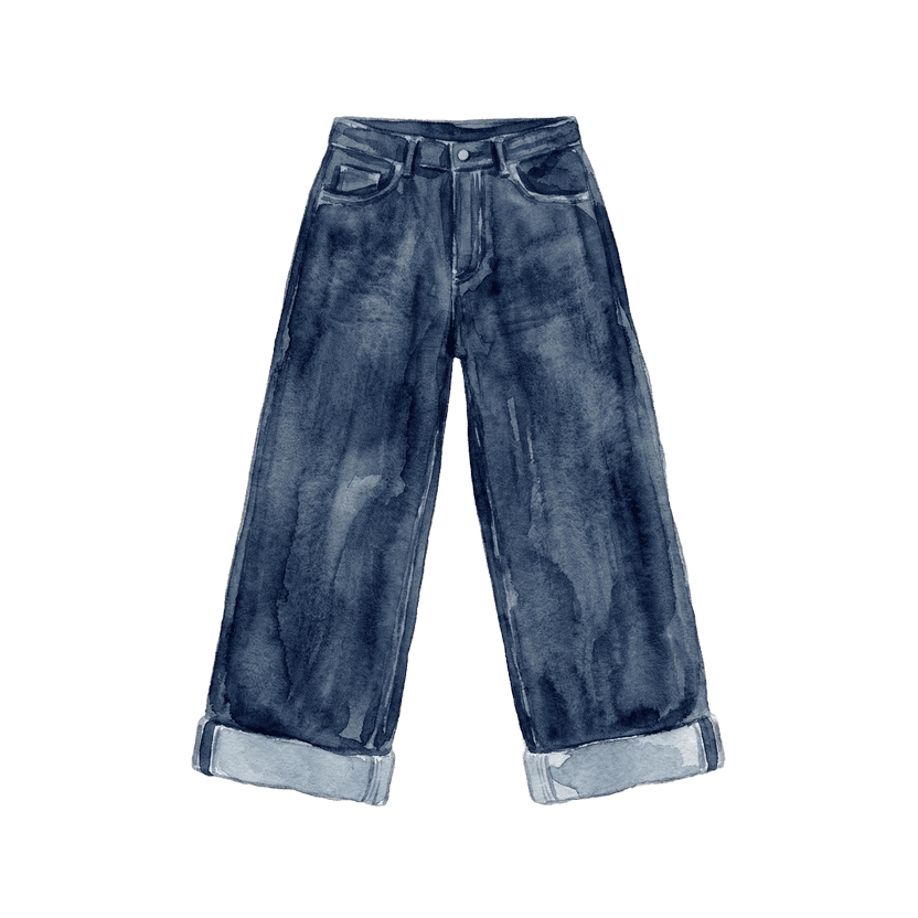 Dark Wash Wide-Leg Jeans