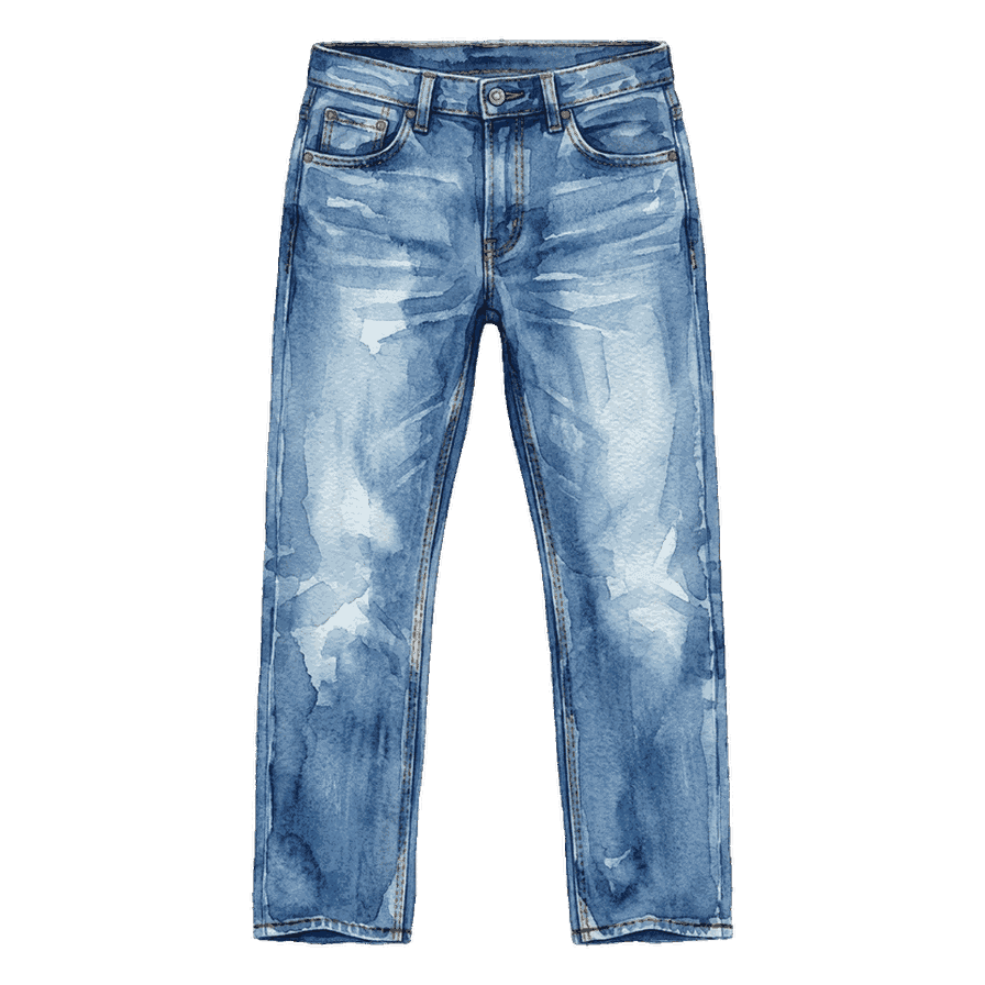 mid-wash straight-leg jeans