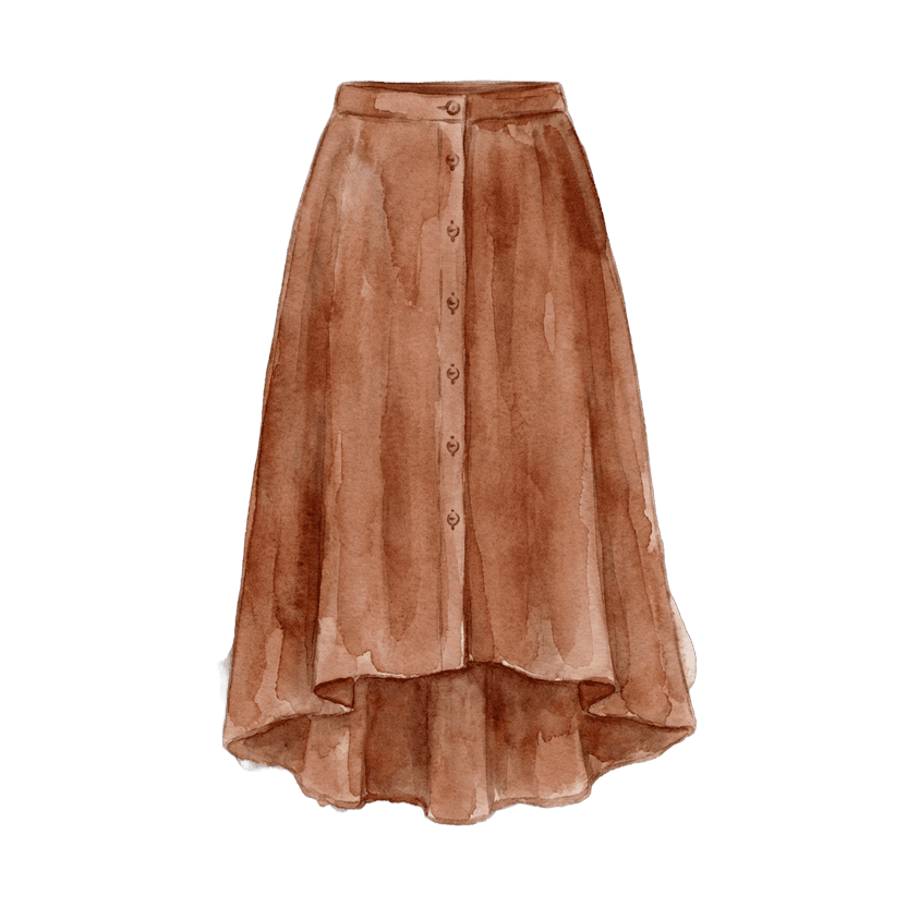 Rust Brown Midi Skirt