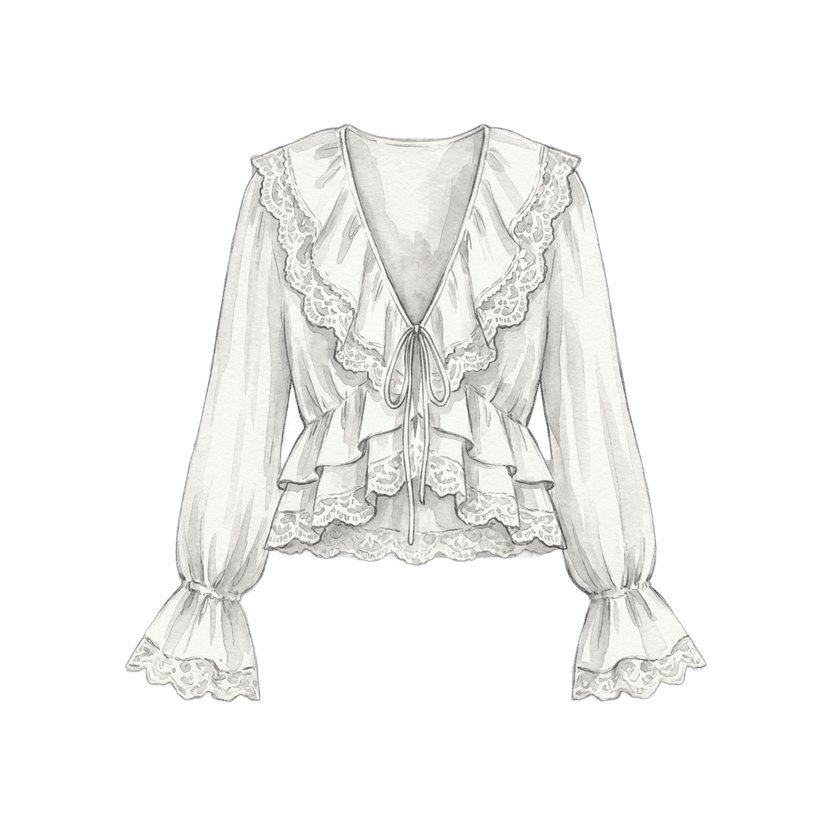 White Ruffled Crop Blouse