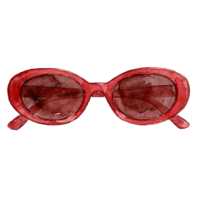 Red Oval Sunglasses