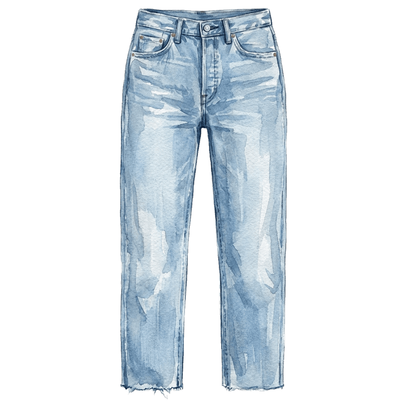 High-Waist Straight-Leg Jeans