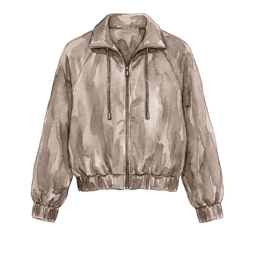Taupe Satin Cropped Windbreaker