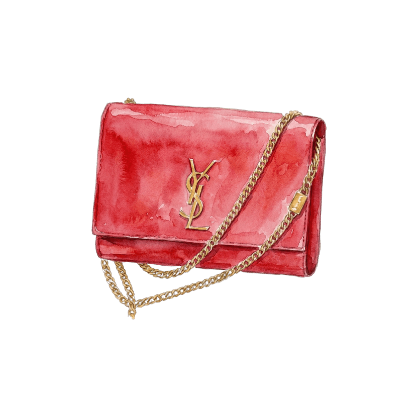 Red YSL Chain Shoulder Bag