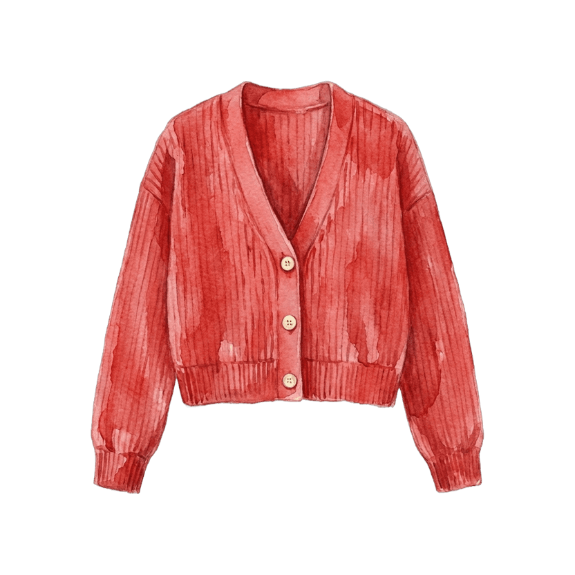 Red Knit Cardigan