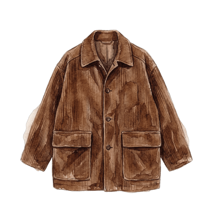 Brown Corduroy Oversized Jacket