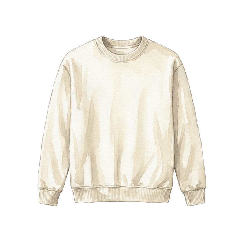 Cream Crew-Neck Sweatshirt