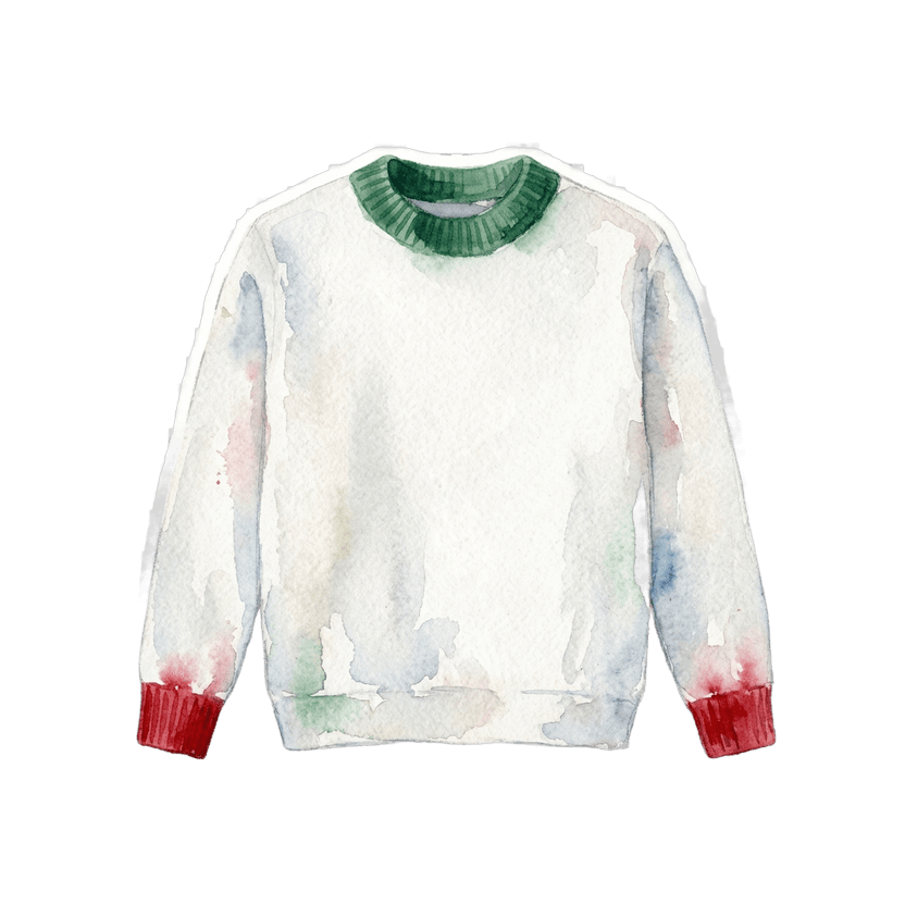 White Colour-Block Knit Sweater