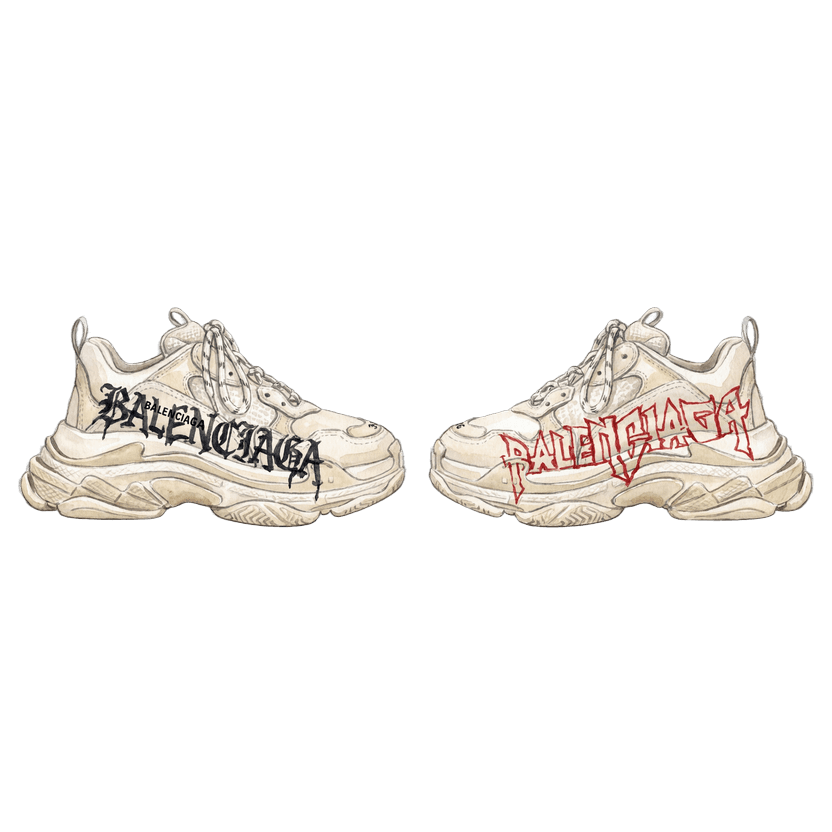 Cream Chunky Dad Sneakers