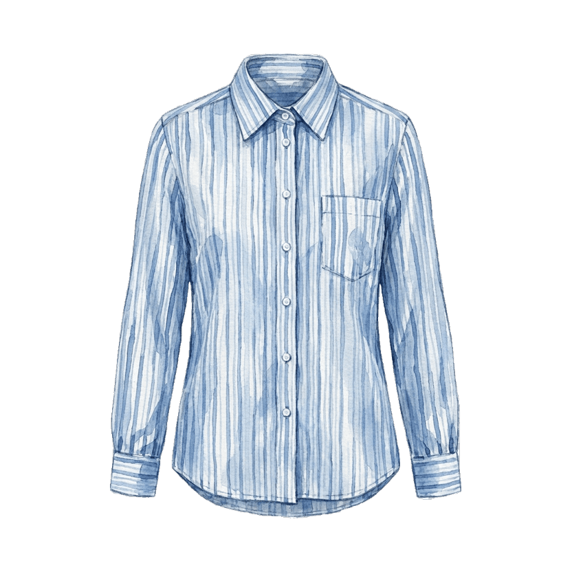 Blue Striped Button-Down Shirt
