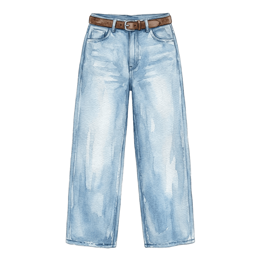 Light Wash Wide-Leg Jeans