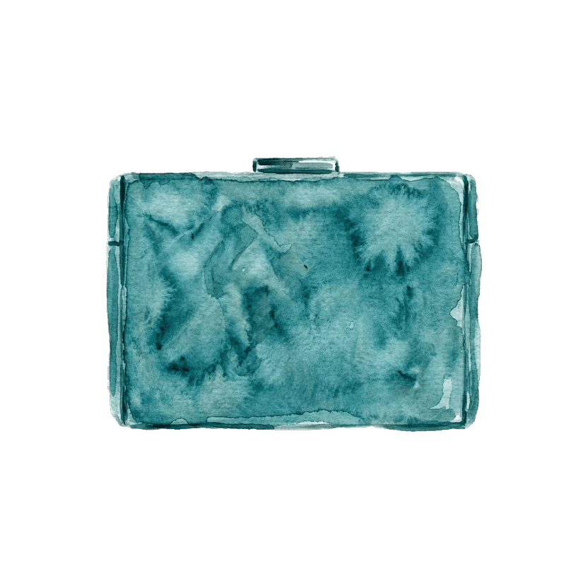 Teal Structured Clutch