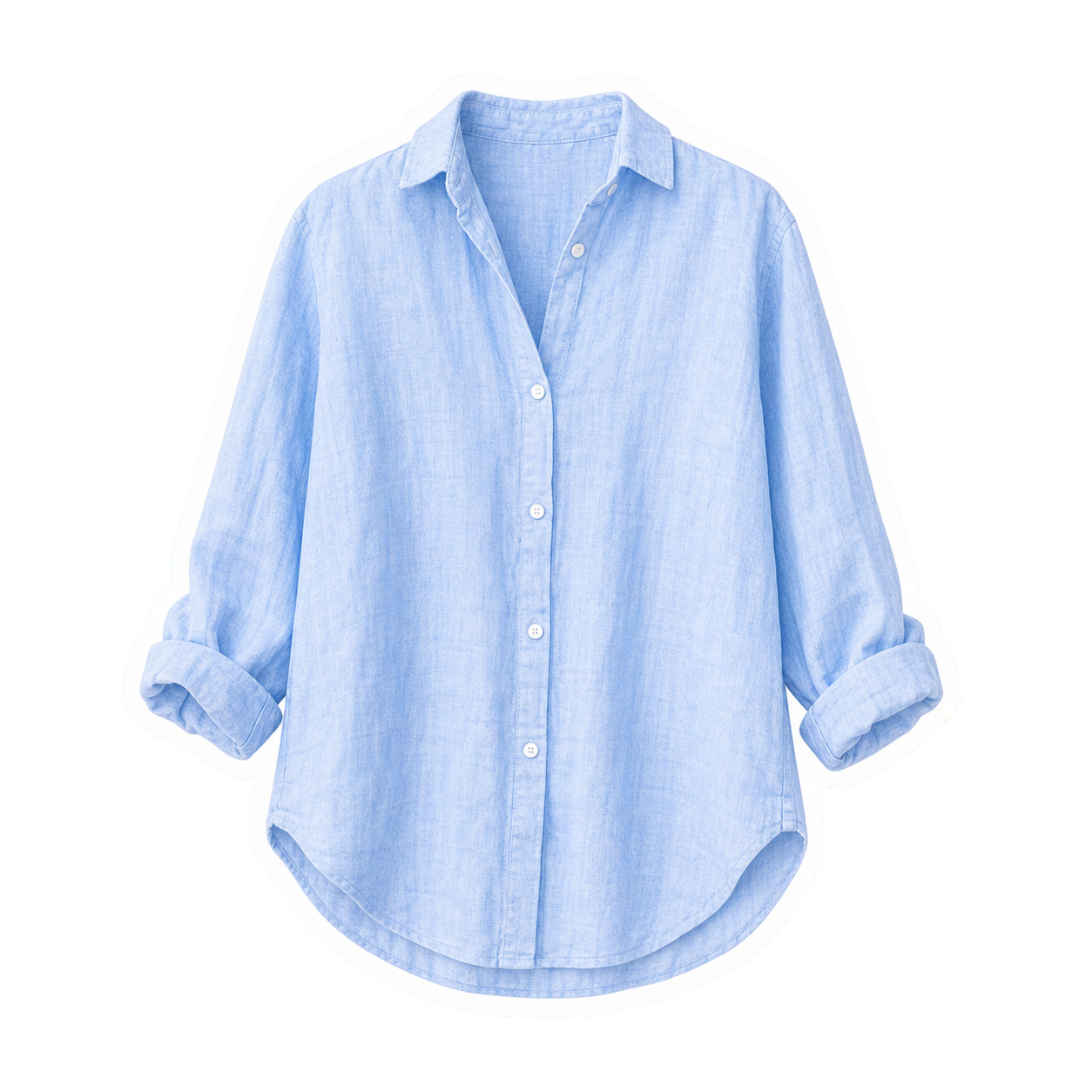 Pale Blue Oversized Linen Shirt