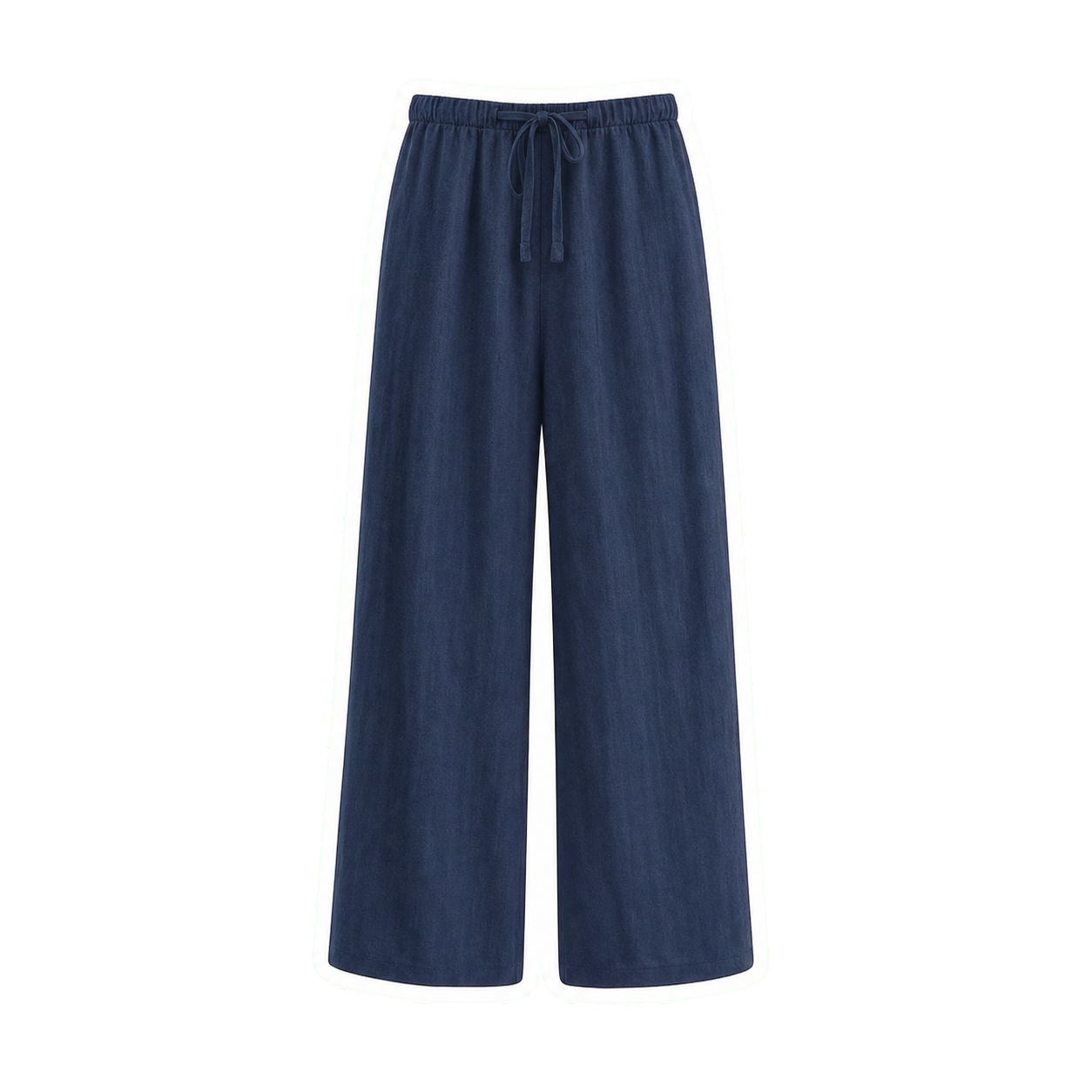 Navy Drawstring Linen Trousers