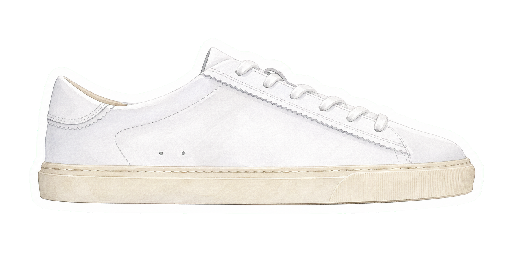White Low-Profile Sneakers