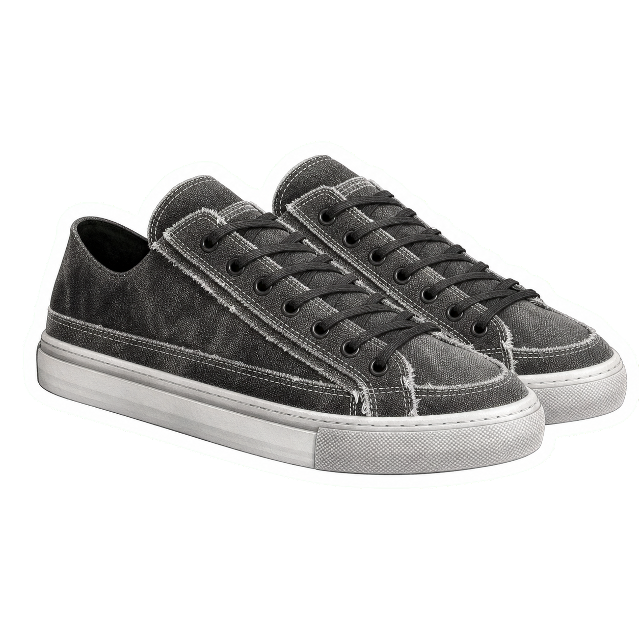 Black Low-Top Canvas Sneakers