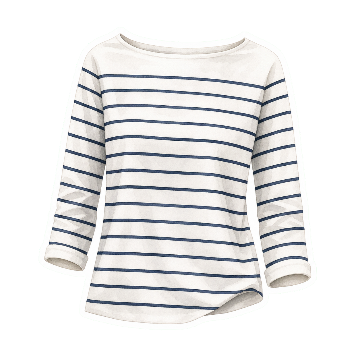 Navy And Ecru Breton Long-Sleeve Tee