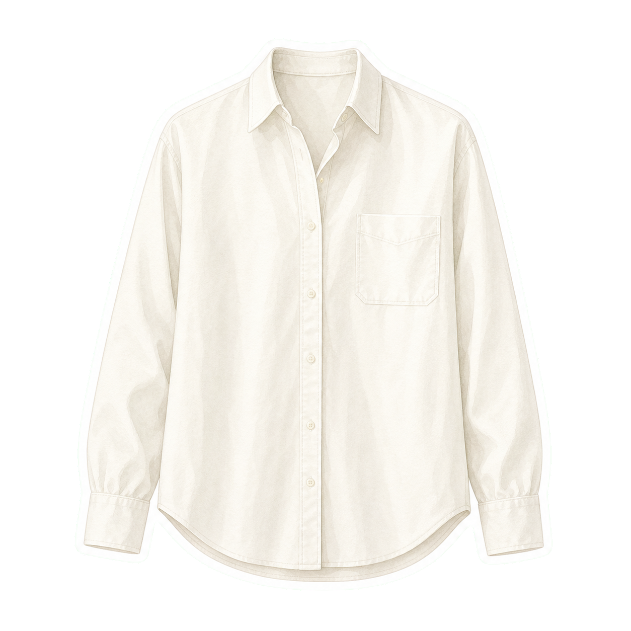 Cream Cotton Button-Down Shirt