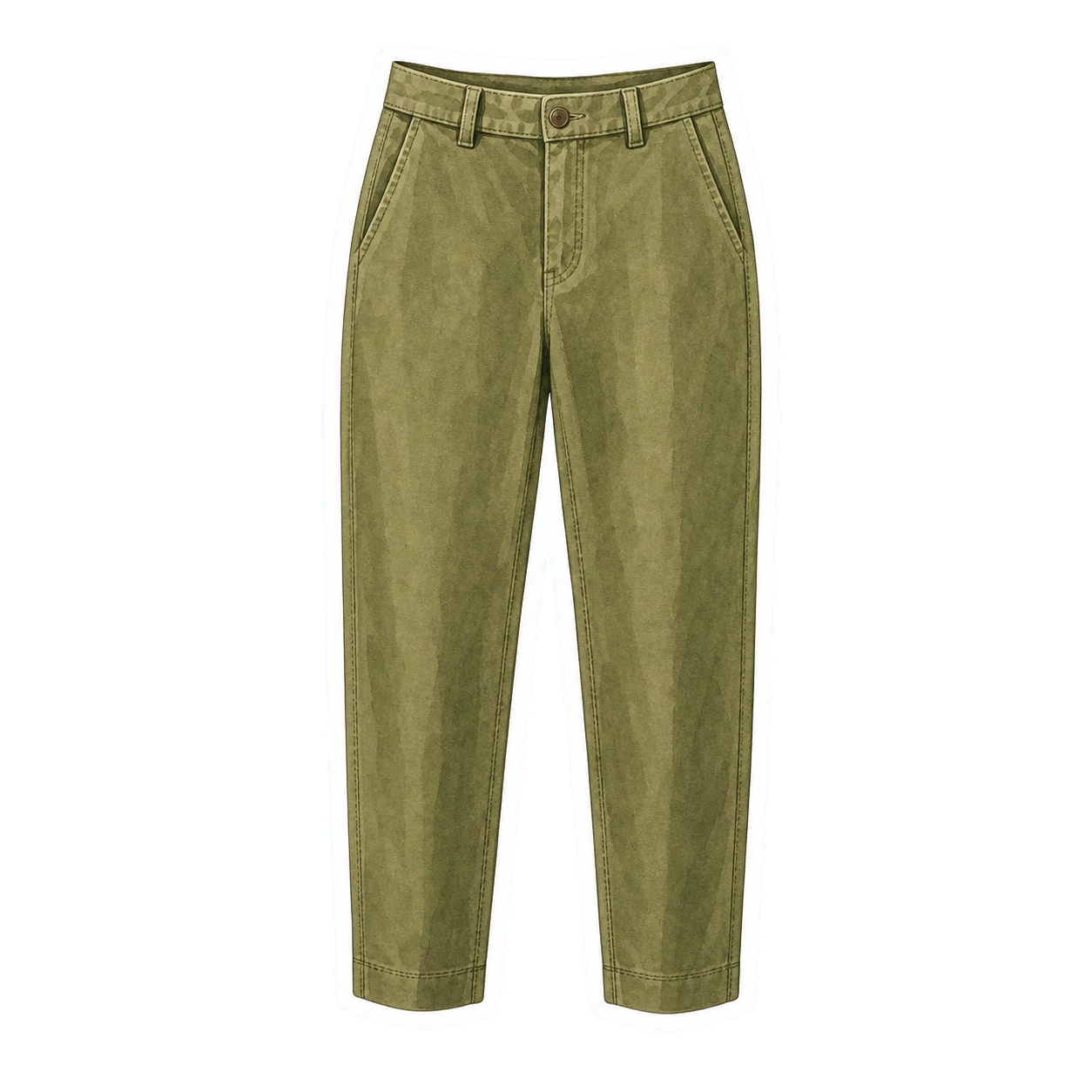 Olive Straight-Leg Utility Trousers